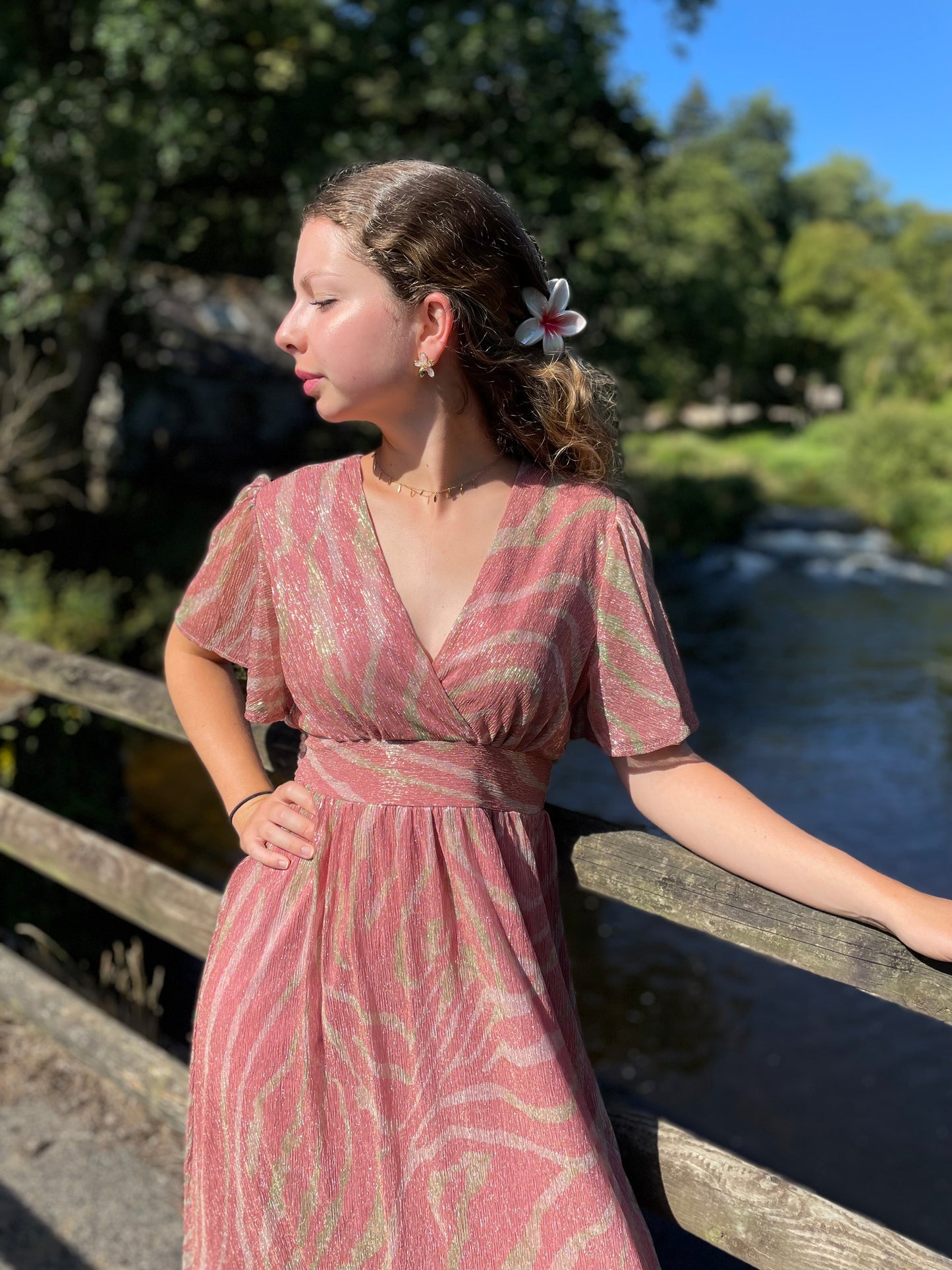 Robe longue zèbré