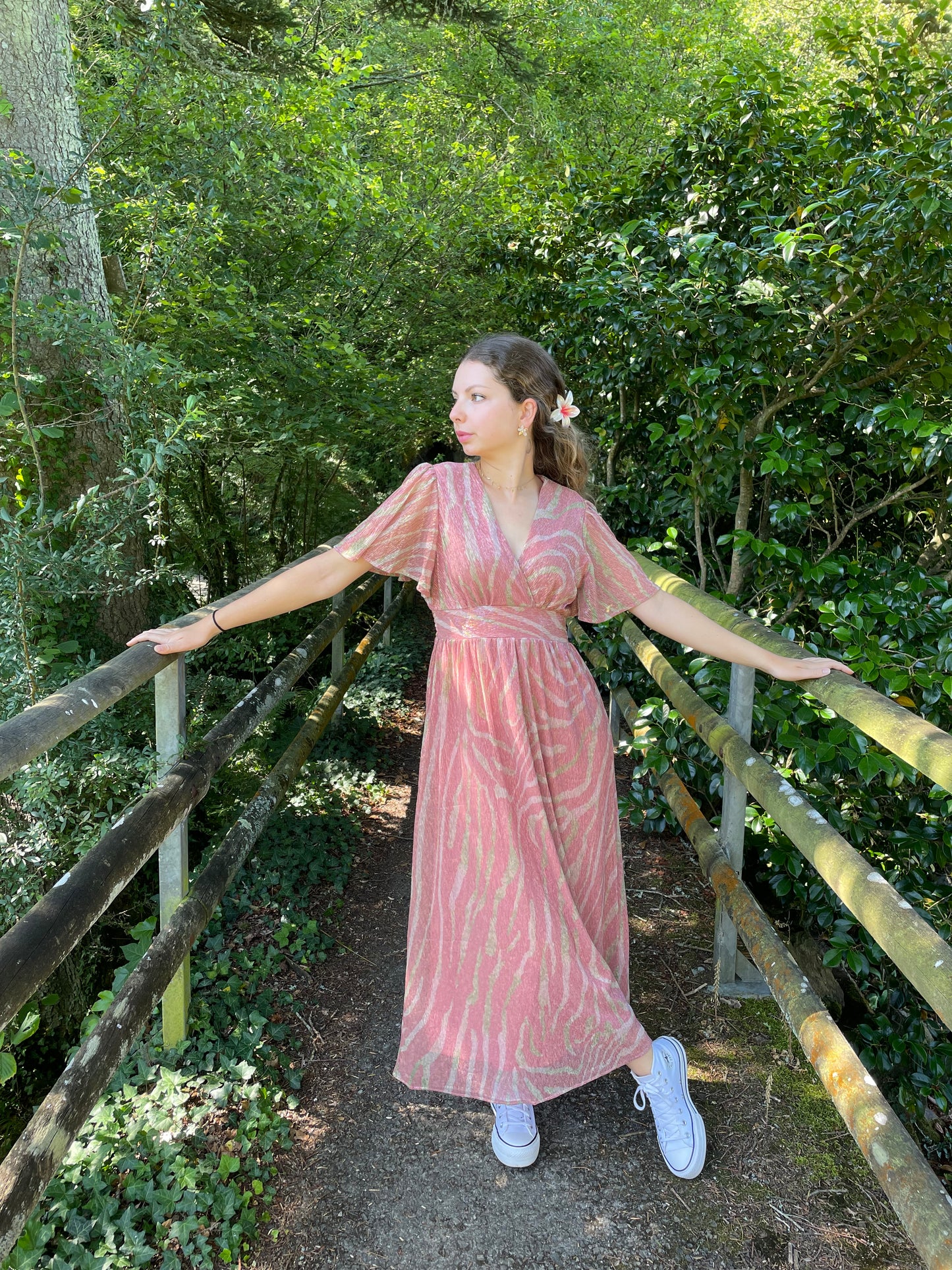 Robe longue zèbré