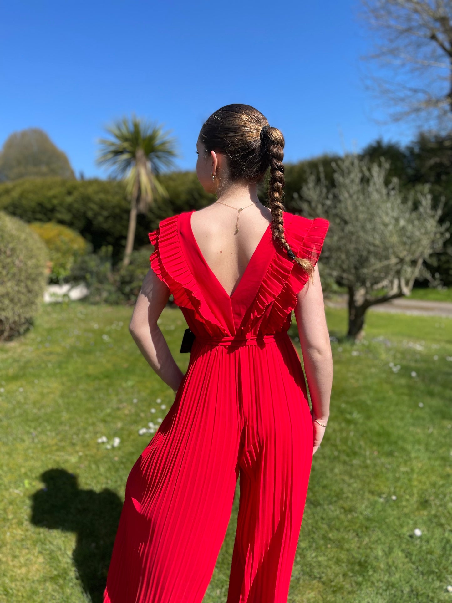 Combinaison plissée Agathe Rouge