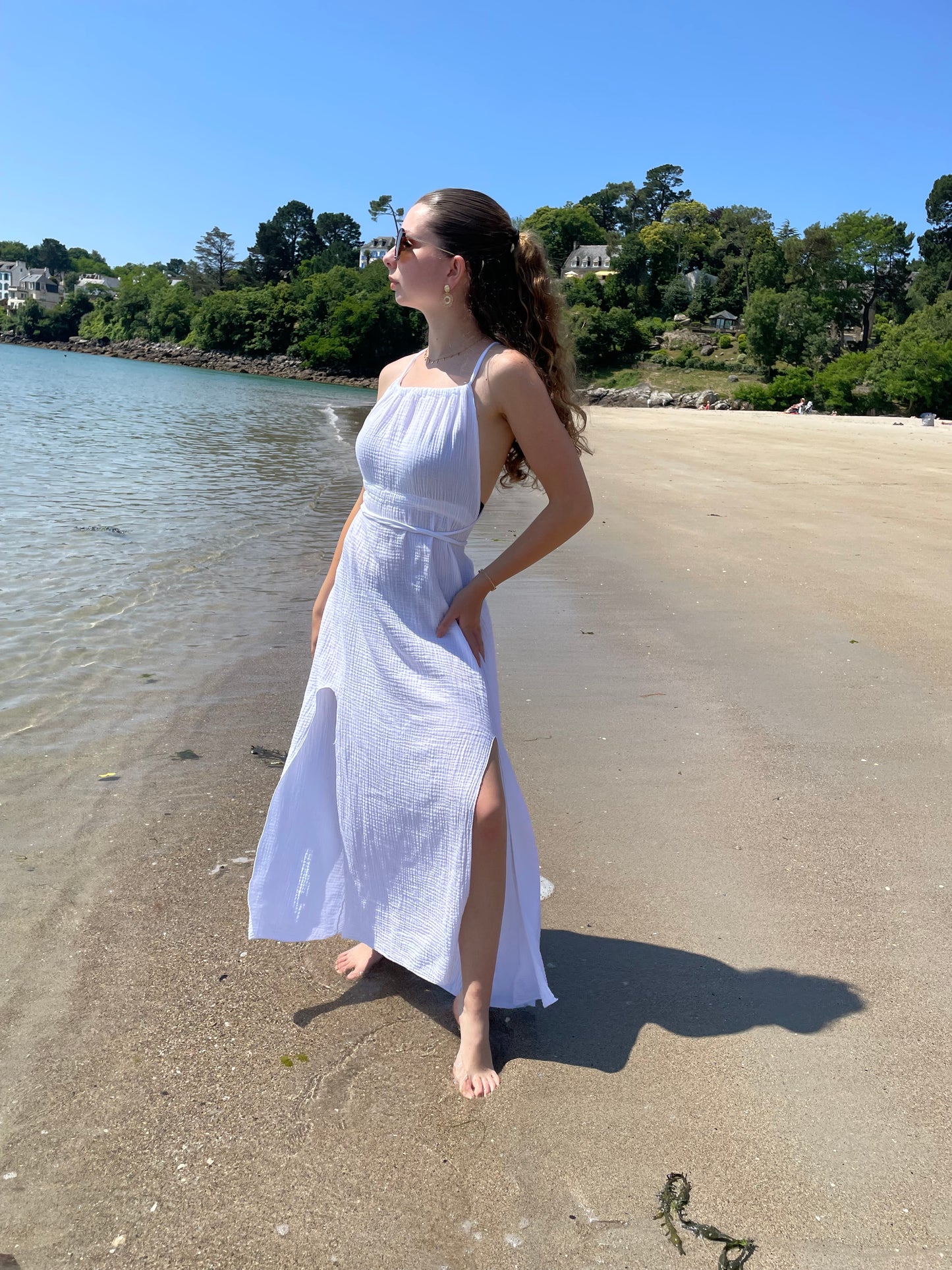 Robe dos nue blanche