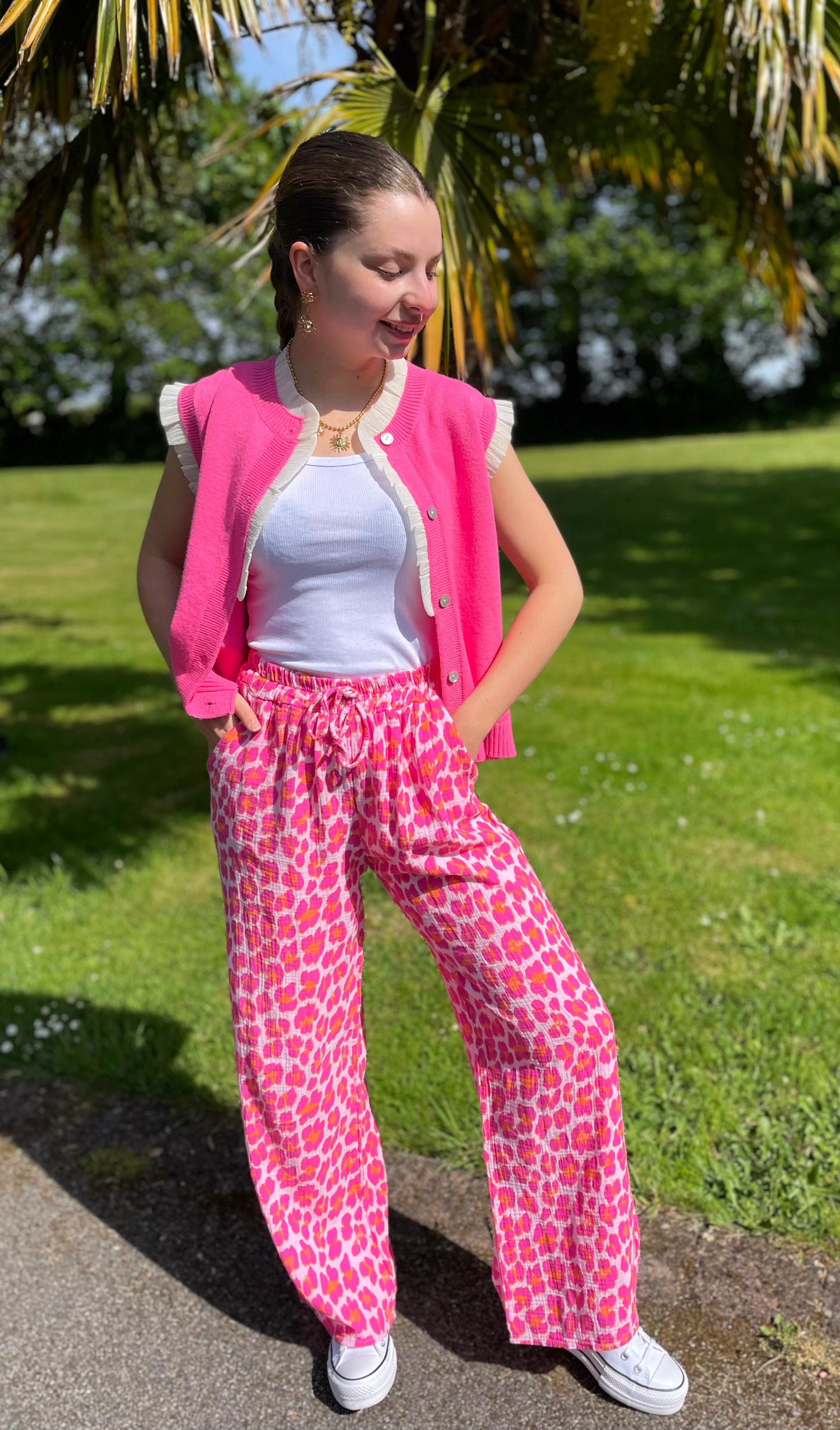 Pull sans manches Rose