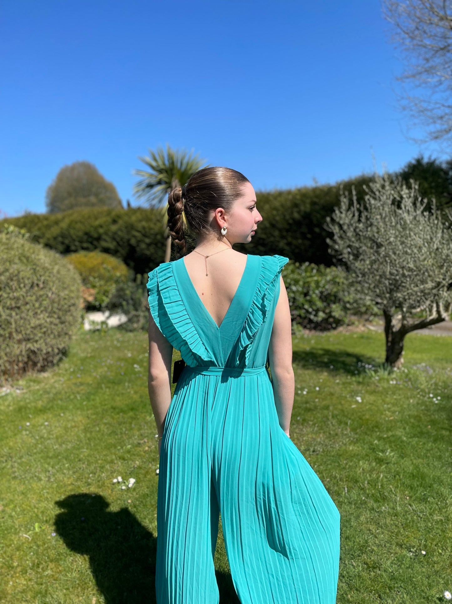 Combinaison plissée Agathe Turquoise