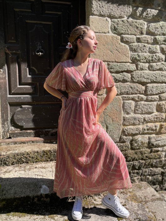 Robe longue zèbré