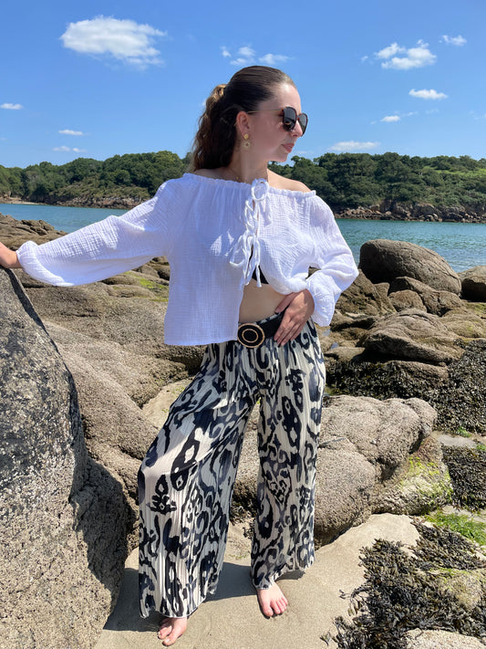 Pantalon plissé noir